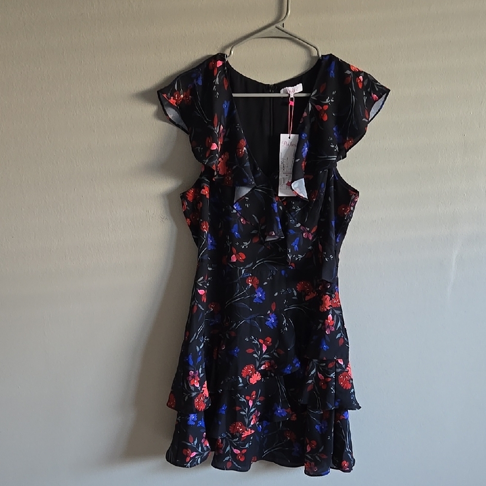 Shop Closing Parker Floral Black Dress